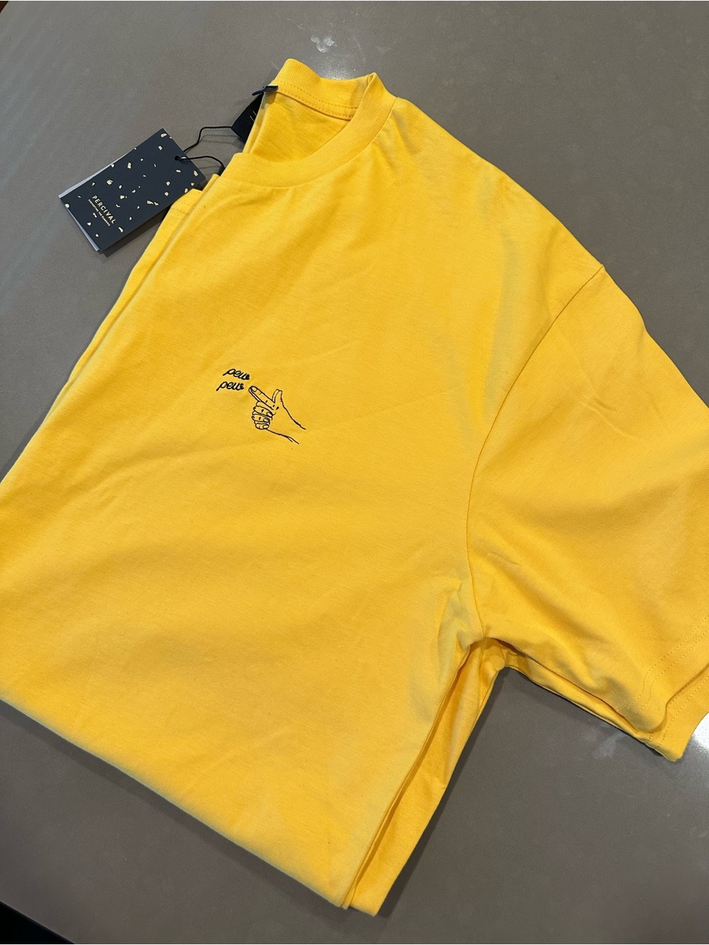 Perceval Men's Yellow Graphic Crewneck T-Shirt XXL